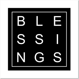 minimalist and simple design blessings white word Posters and Art